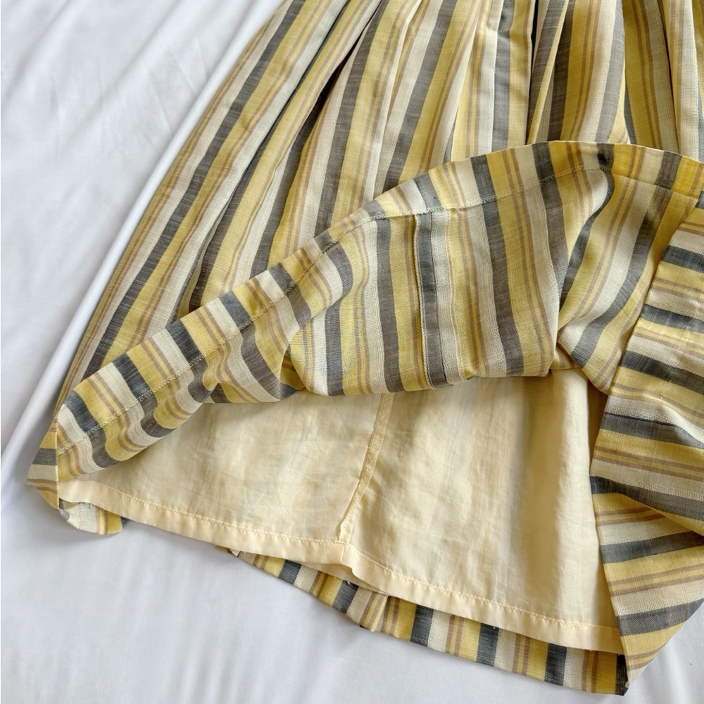 Vintage Striped Yellow and Gray Summer Dress - Picture 10 of 11
